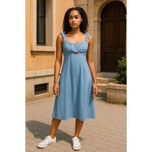 LUSH Women Blue Midi Dress MEDIUM